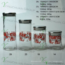 4PCS conjunto garrafa de garrafa de vidro decalque de vidro conjunto com tampa de metal